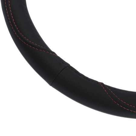 Cartage steering wheel, pu skin, perforation, 38 cm, black-1