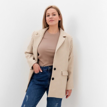 Female jacket, light beige color, goose foot, size 54-3