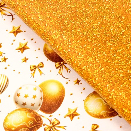 Paper packaging glossy bilateral "Golden Balls", 100 x 70 cm-3