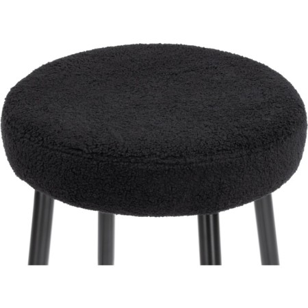 Barrier stool Plato Metal/Builder fabric, black/black 43x43x65 cm-2