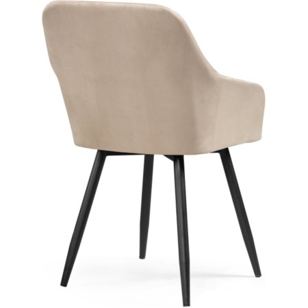 Slame Slam Metal Carcass stool, metal/velor, black/beige 53x64x83 cm-5