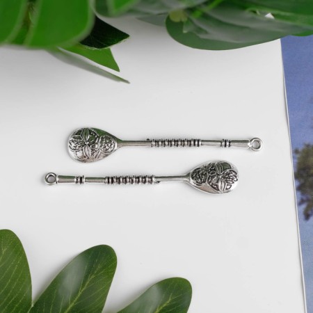 Souvenir wallet metal "Flower spoon" (B29023) 6.4x1.3 cm-2