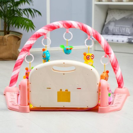 Developing rug "Girafics", with a piano, pink-10