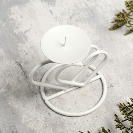Valentine 3 candlestick for 1 candle, 10x10.7 cm, white-2