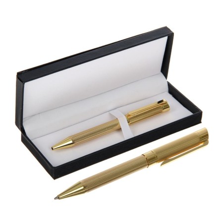 Gift handle, ballpoint, in the leatherette case, rotary, VIP case, golden case-1