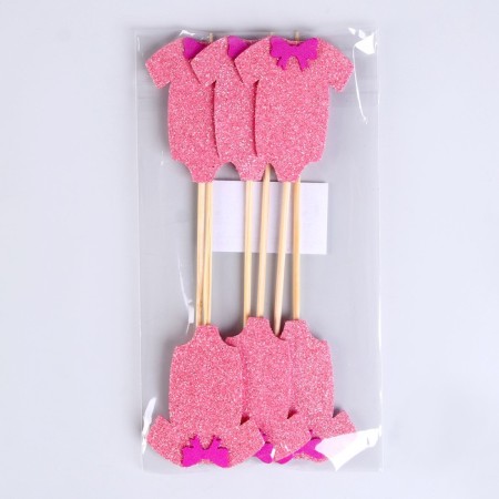 Skewers "Gender Party", in a set of 6 pieces, pink-4