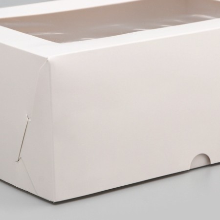 Packaging for 6 cupcakes with a window, white, 25 x 17 x 10 cm-2