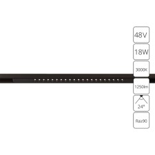 Magnetic track lamp Arte Lamp Optima A7287PL-1BK, LED, 18 W, 1.6x46x1.8 cm, 1250 lm, black