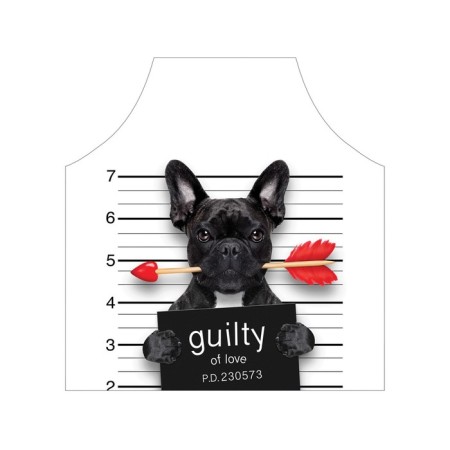 Apron of a kitchen with a photo print "Dog in love", adjustable, size OS-2