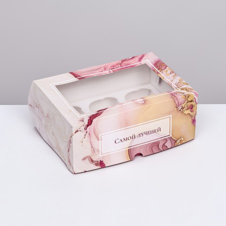 Packaging for 6 cupcakes with a window, "best moments", 25 x 17 x 10 cm-1