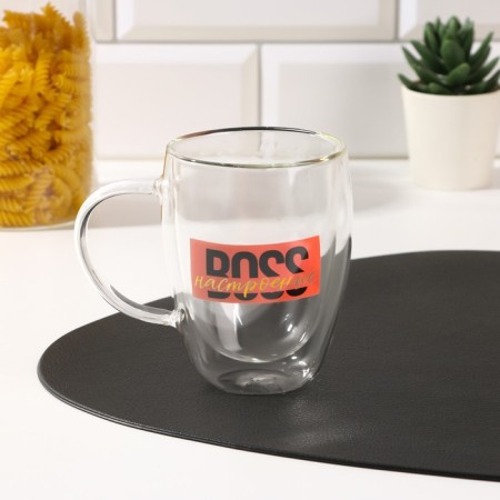 Double bottom mug “Boss mood”, 300 ml