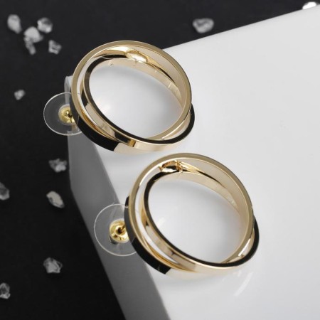 Earrings metal "circles" are dense, color gold-2