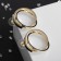 Earrings metal "circles" are dense, color gold