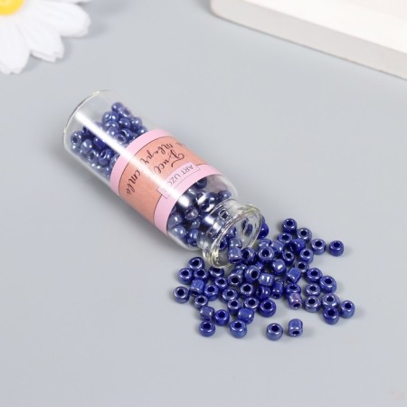 Bead 6/0 in the bottle "Dark blue" 20 g ceramic shine 6x2x2 cm-1