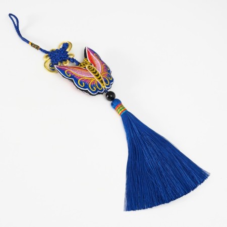 Suspension Textile "Butterfly" blue 2x6.5x27 cm-3