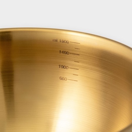 Salette bowls Sphere, 950 ml, 1.55 liters, 2.4 liters, 3.4, with a measured scale, stainless steel, set 4 pcs, gold-5