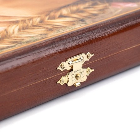 Wooden backgammon with checkers "Beer", board game, 40 x 40 cm-5
