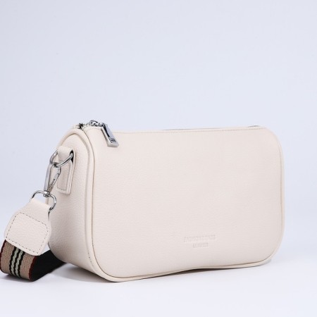 Bag Cross-Bodi with a zipper, white color-3