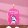 Candle for the cake "Congratulations on something there", unicorn, 6.5 cm, pink