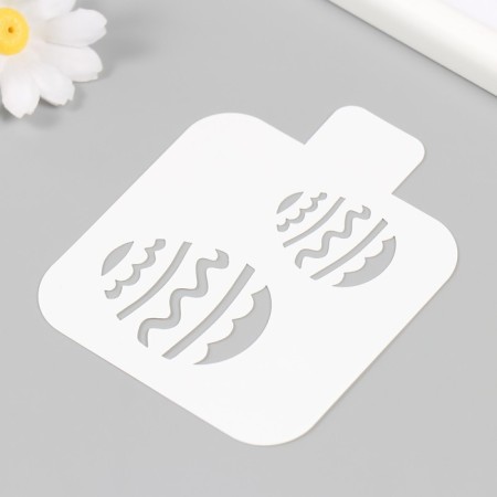 Plastic stencil "Eggs" 9x9 cm-1