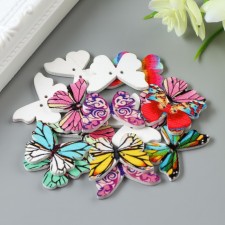 A set of buttons of decorative wood 