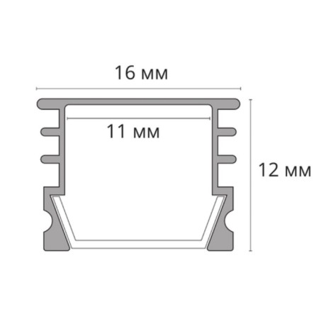 Profile for the ARTE LAMP Surface A161205s, 1.6x200x1.2 cm, gray-1