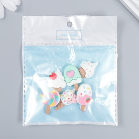 Decor for creativity plastic "Ice cream" set 6 pcs 3x2 cm-3