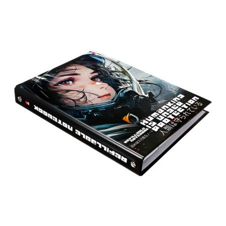 A notebook on rings of 80 sheets in the gravity cell, with a shift block, a solid cover, glossy lamination, block 60 g/m2-1