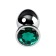 Anal plug Metal by Toyfa, metal, silver, with an emerald color crystal, 9.5 cm, d 4 cm