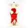 Clothing for dogs. Knitted sweater with "New Year" ornament, red, size L