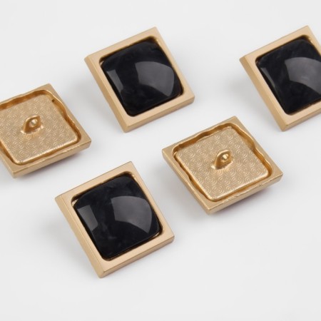 A set of metal buttons on the leg, 20 × 20 mm, 5 pcs, black color-1