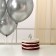 Set of candle in cake + 5 balls, number 4, silver
