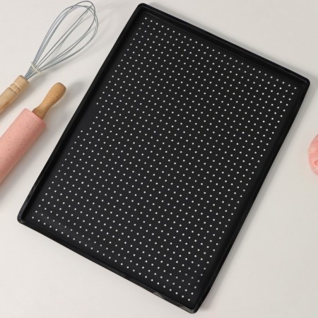 Rug perforated rectangular shade, silicone, 40 × 31 × 1 cm, black color-3