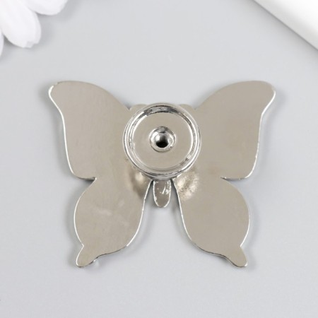 Handle for the casket metal "Butterfly" silver 5.2x6.3 cm-2