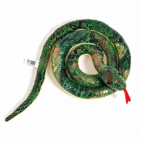Soft toy "Snake", 18 cm, green color-6
