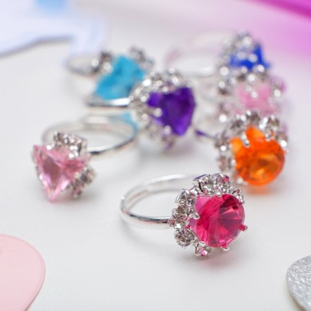 Children's ring "chosen" ice floes, color mix in silver