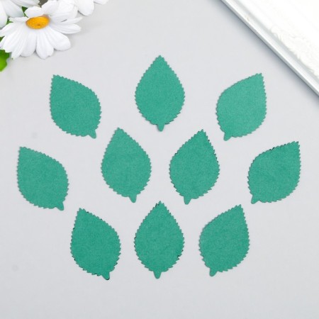 Foamiran's blank "Pilchet leaf", 5x3 cm, 10pcs set, dark green