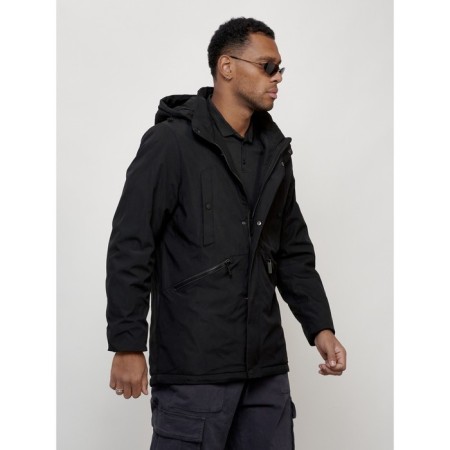 Male demi -season park, size 54, black color-5