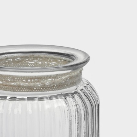 Glass Bank for bulk products with ceramic lid "Tea Conversations", 700 ml, 10.7 × 17 cm, white color-5