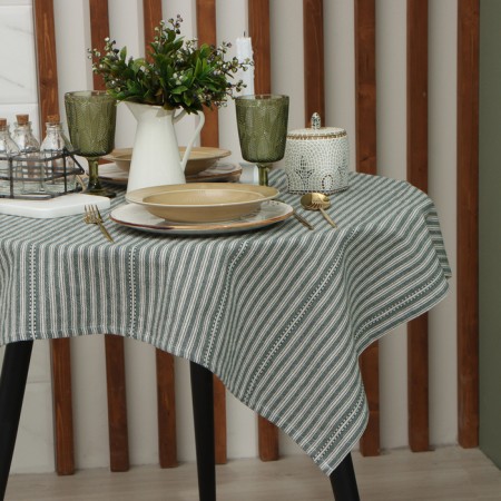 The tablecloth of Ethel "Stripes", col. green, 76x76 cm, 100% HL-6