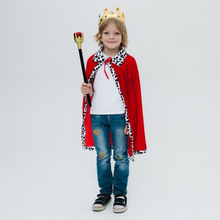 Carnival set “Important King”: cloak, Velcro crown, rod-6