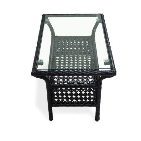 Coffee garden table from artificial rattan 75x45x50cm wenge-4