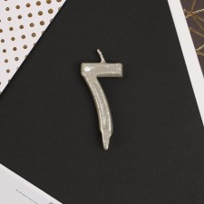 Свеча для торта, цифра «7», серебро.