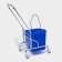 The harvester is simultaneous with vertical and grid, blue bucket 25 liters, chrome frame