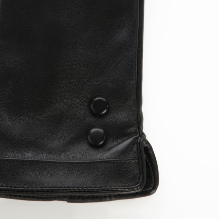 Gloves of wives 24*1*9 cm, leather claim, without insulation (c), dimensionless, 2 buttons, black-1