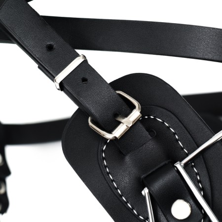 Mercorizer Metal No. 1 with a tripartite strap, pressed skin, black-7