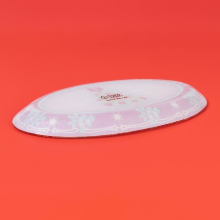 Glass oval shade "New Year's spruce", 24.5 × 15.5 cm-2