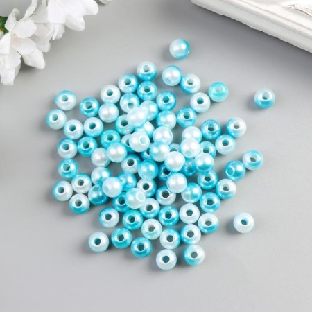 Beads for creativity plastic "Blue gradient" set 20 g, D = 0.8 cm, Mix of holes/without-1