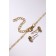 Set 2 objects: earrings, pertressed pendality, heart, white color in gold, 45 cm