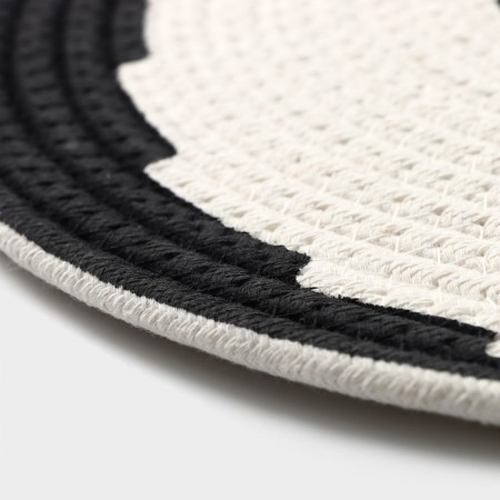 Serving napkin on the table "Hypnosis", d = 38 cm, black and white color-2